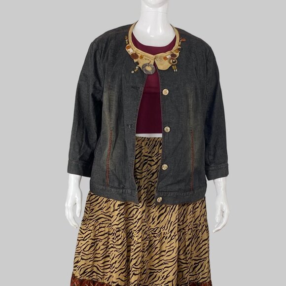 Spanner denim jacket with neck detail. - Picture 5 of 7